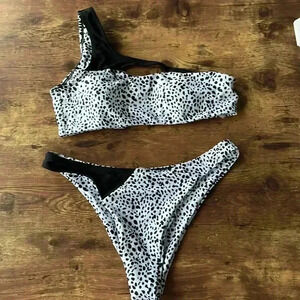 Dalmatian one shoulder bikini